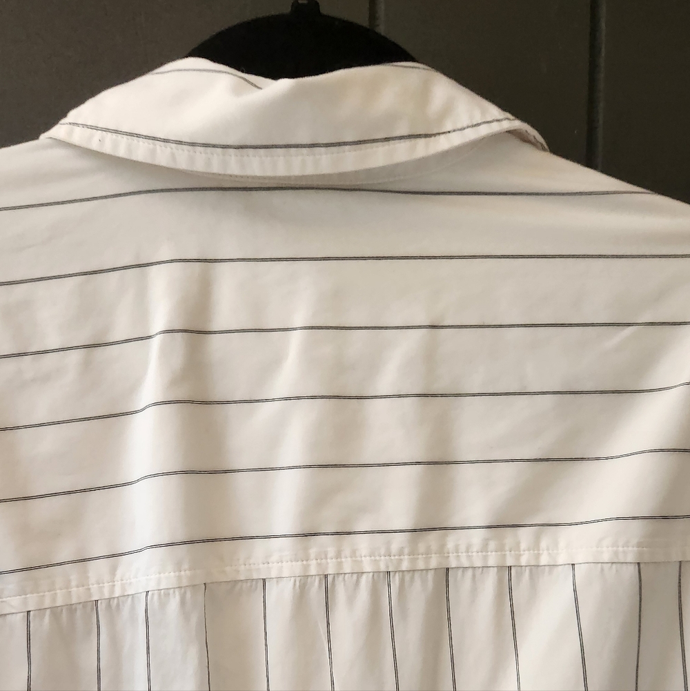 Madewell Pinstripe Bubble Hem Mini Shirtdress - Picture 11 of 11
